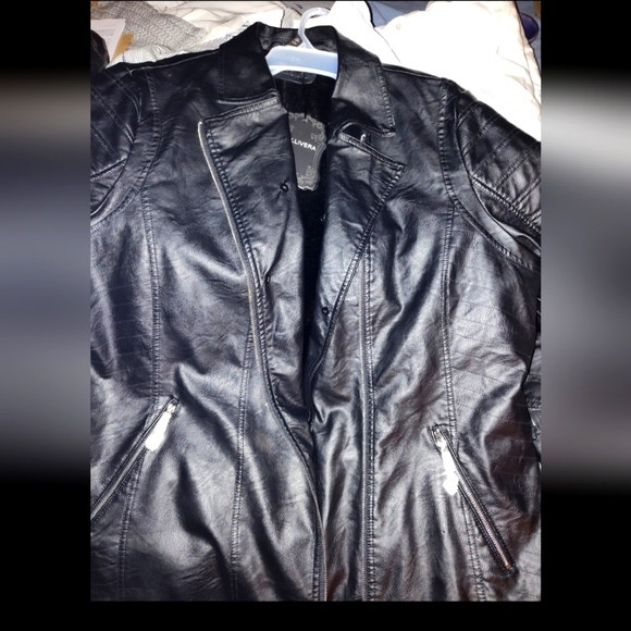 NWT Faux leather coat (looks real!!), size 5x (fits like 3x tho) - Picture 1 of 12